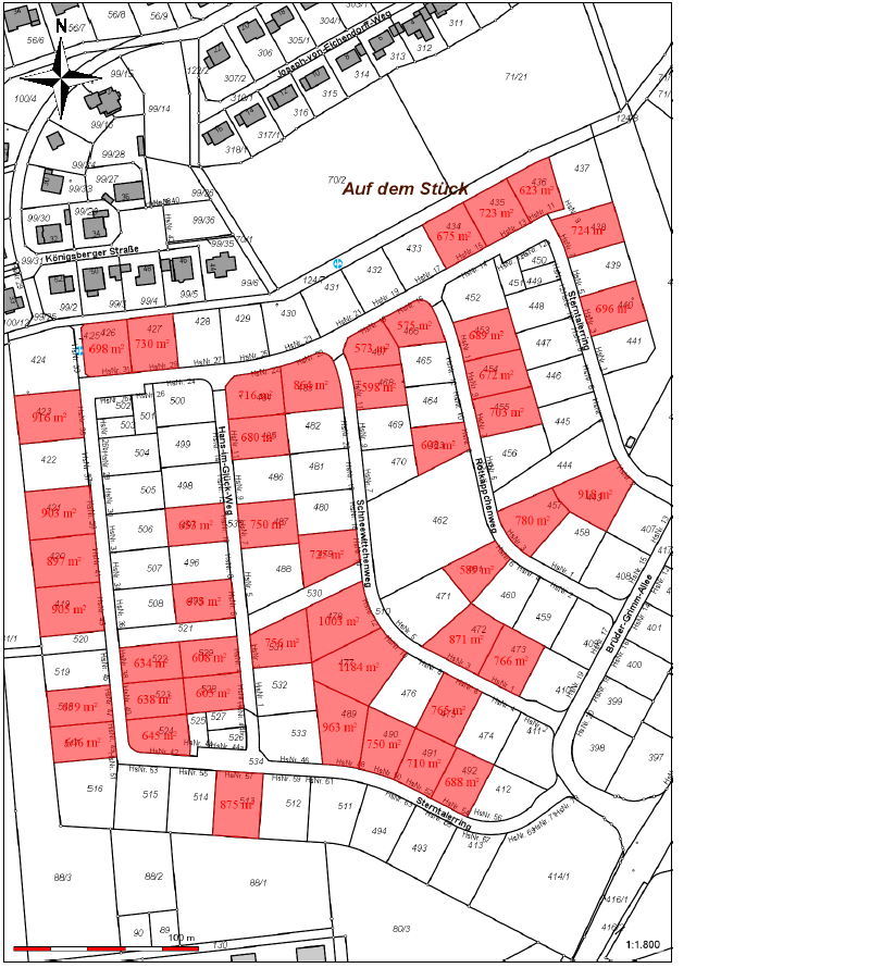 Ausschnitt aus dem B-Plan Marburger Straße