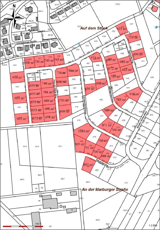 Ausschnitt aus dem B-Plan Marburger Straße