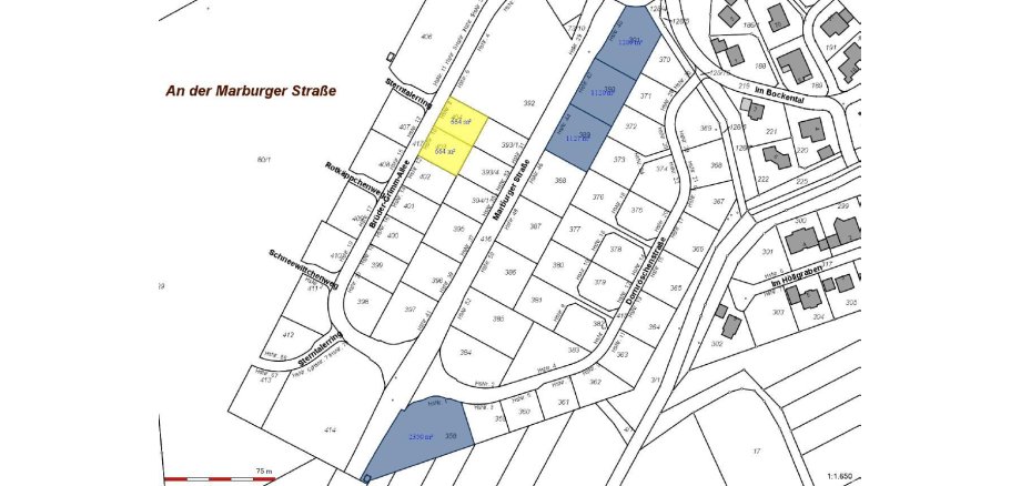 Ausschnitt aus dem B-Plan Marburger Straße