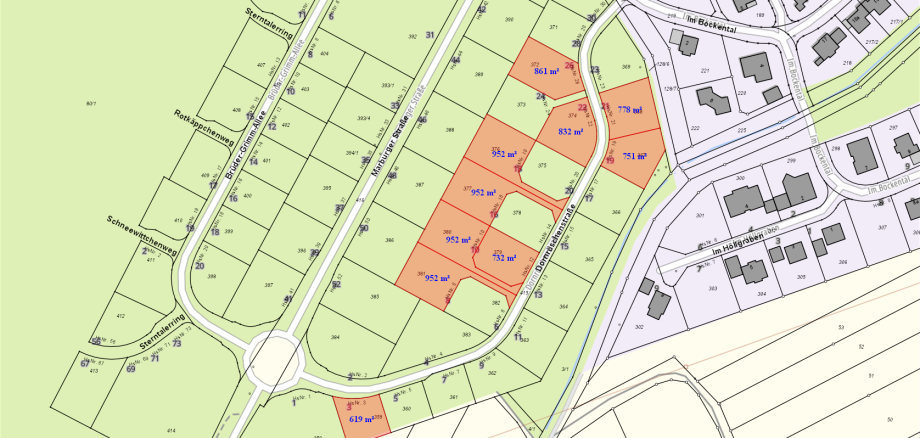 Ausschnitt aus dem B-Plan Marburger Straße