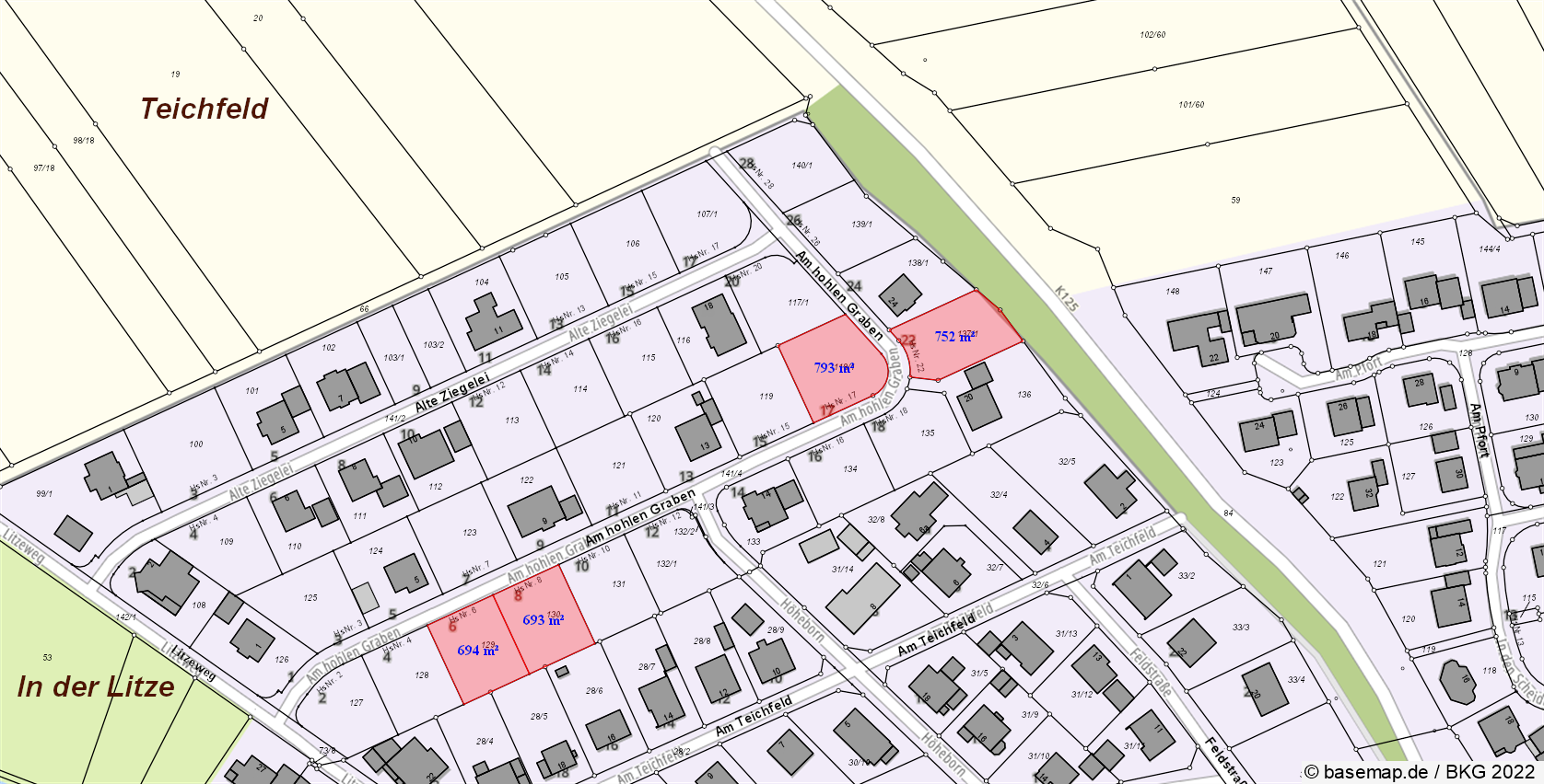 Ausschnitt aus dem B-Plan Am Apfelbaum