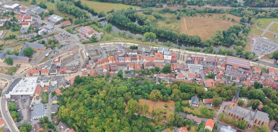 Luftaufnahme der Frankenberger Alt- und Neustadt